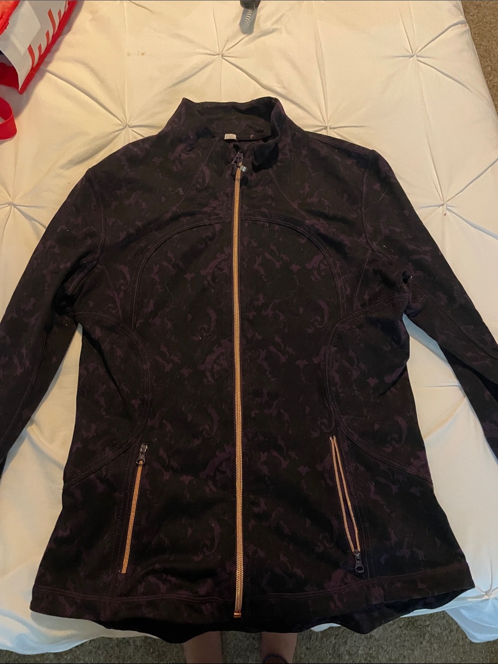 lululemon athletica Black and Purple Patterned Define Jacket